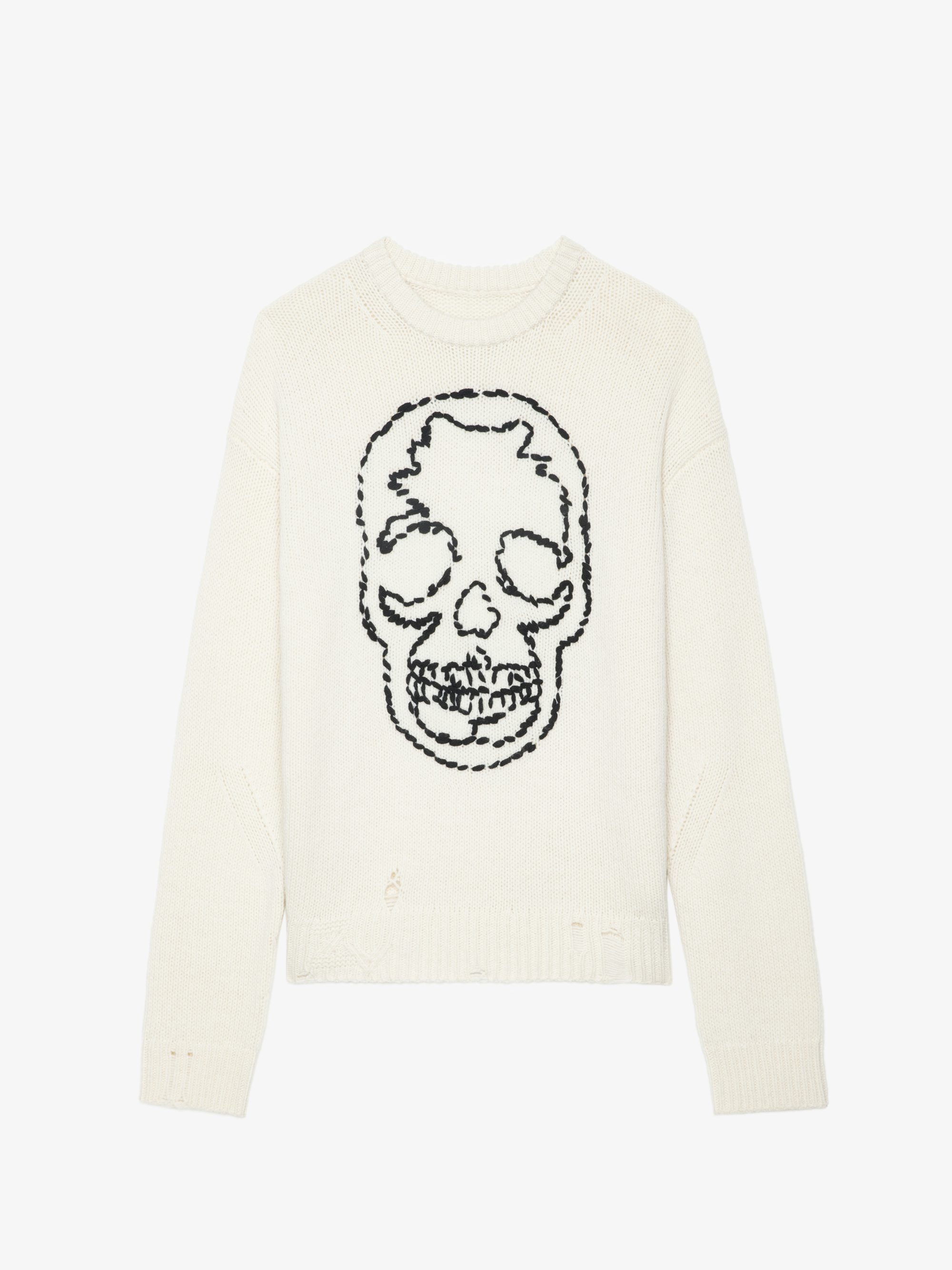 Marko Jumper 100% Merino Wool - Jumper with round neck and skull embroidery.